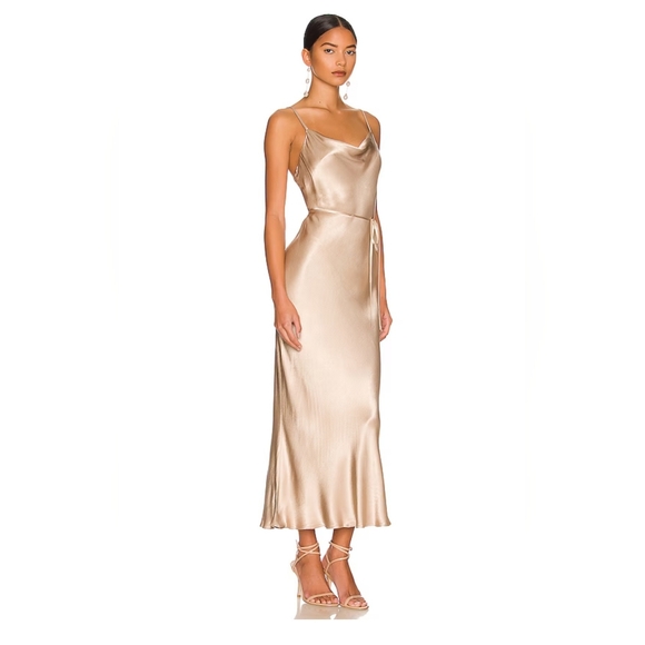 Shona Joy La Lune Bias Slip Dress in Gold, AUS 6, XS - Picture 2 of 12